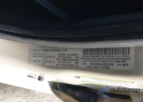 2014 Fiat 500L Lounge z USA, uszkodzony, nr VIN ZFBCFACH4EZ005209